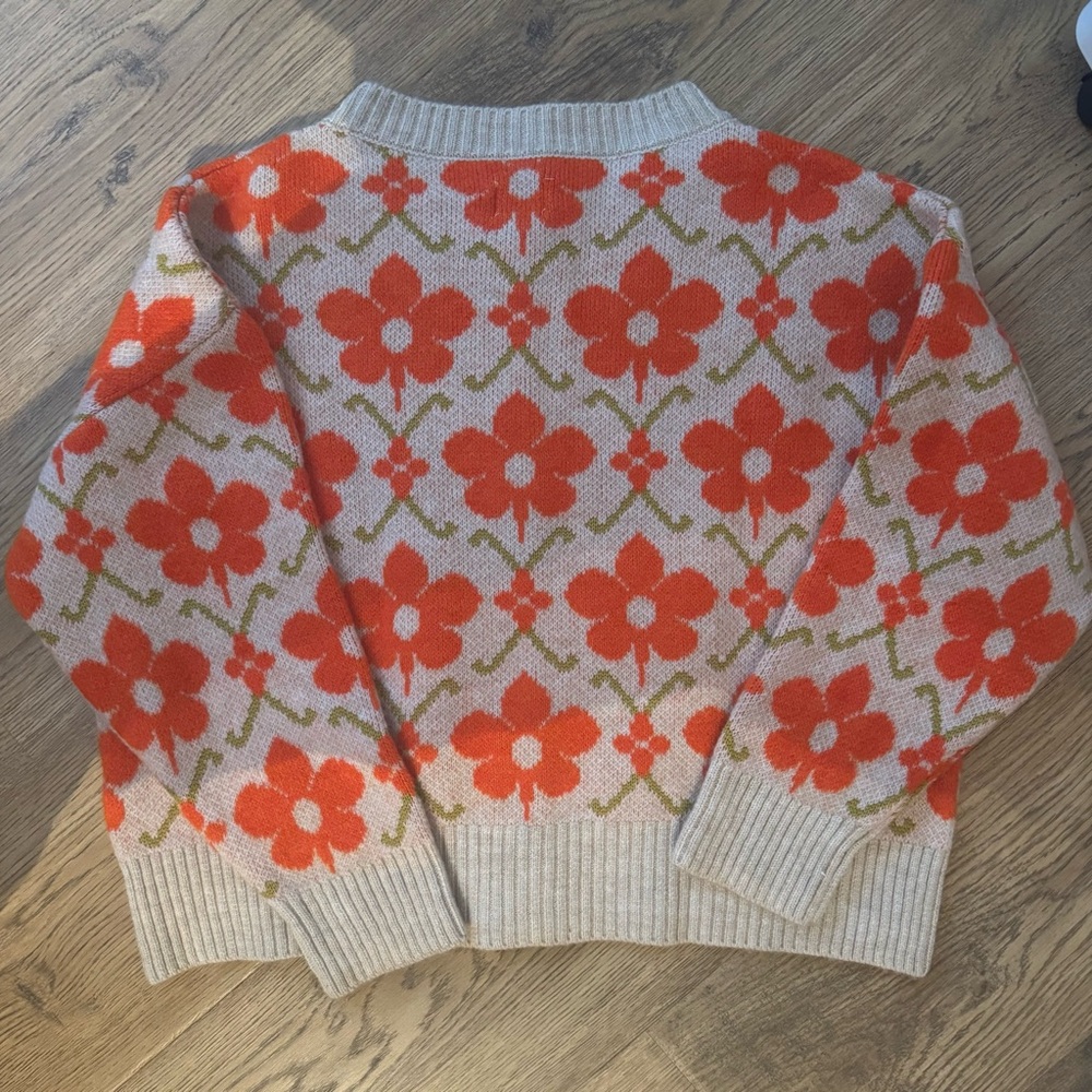 Anthropologie Maeve Graphic Intarsia Cardigan Sweater - Picture 8 of 9
